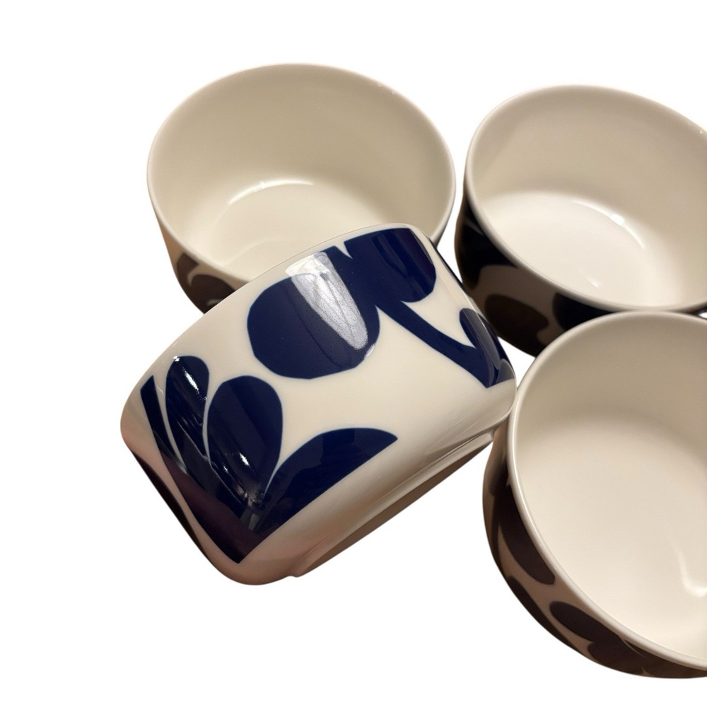 Marimekko Ruudut Set of 6 Blue Flower 5" Cereal‎ Bowls - Picture 5 of 8